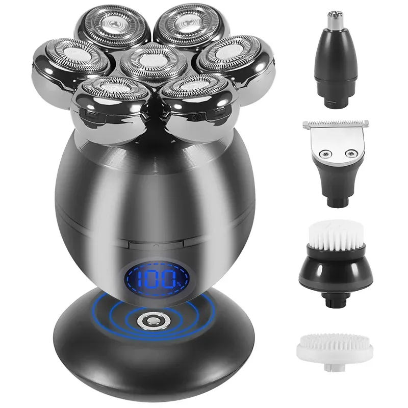 Men Grooming Kit Wet Dry Electric Shaver Beard Hair Trimmer Electric Razor Rechargeable Bald Head Shaving Machine LCD Display Men Grooming Kit Wet Dry Electric Shaver Beard Hair Trimmer Electric Razor Rechargeable Bald Head Shaving Machine LCD Display