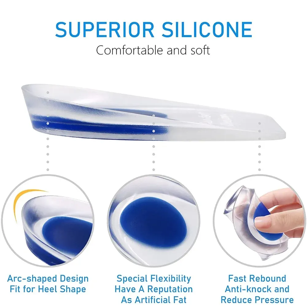 1pair Soft Silicone Gel Insoles Men Women Transparent Relieve Foot Pain Heel Insoles Foot Massager Care Shoe Pad Foot Care Tool 1pair Soft Silicone Gel Insoles Men Women Transparent Relieve Foot Pain Heel Insoles Foot Massager Care Shoe Pad Foot Care Tool