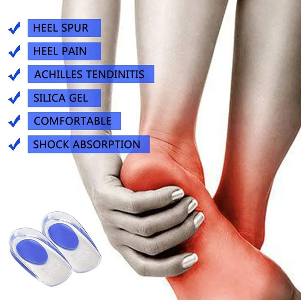1pair Soft Silicone Gel Insoles Men Women Transparent Relieve Foot Pain Heel Insoles Foot Massager Care Shoe Pad Foot Care Tool 1pair Soft Silicone Gel Insoles Men Women Transparent Relieve Foot Pain Heel Insoles Foot Massager Care Shoe Pad Foot Care Tool