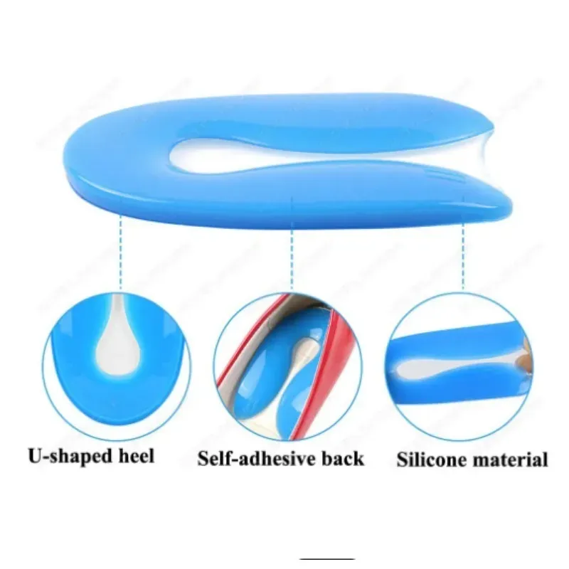 Silicone Gel Heel Pad Foot Pain Relief U-Shape Heel Cushion Inserts For Shoes Heel Spur Protector Plantar Fasciitis Insole Silicone Gel Heel Pad Foot Pain Relief U-Shape Heel Cushion Inserts For Shoes Heel Spur Protector Plantar Fasciitis Insole