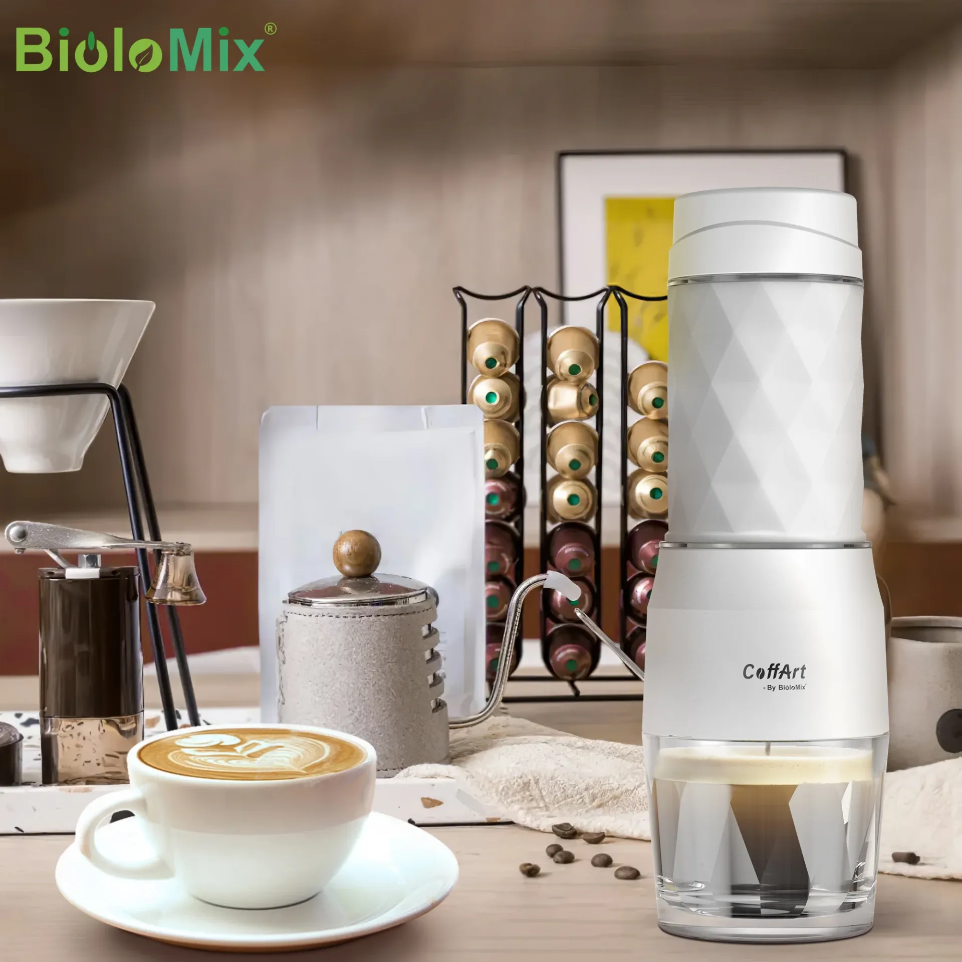 Portable Coffee Maker Espresso Machine Hand Press Capsule Ground Coffee Brewer Portable for Travel and Picnic Portable Coffee Maker Espresso Machine Hand Press Capsule Ground Coffee Brewer Portable for Travel and Picnic