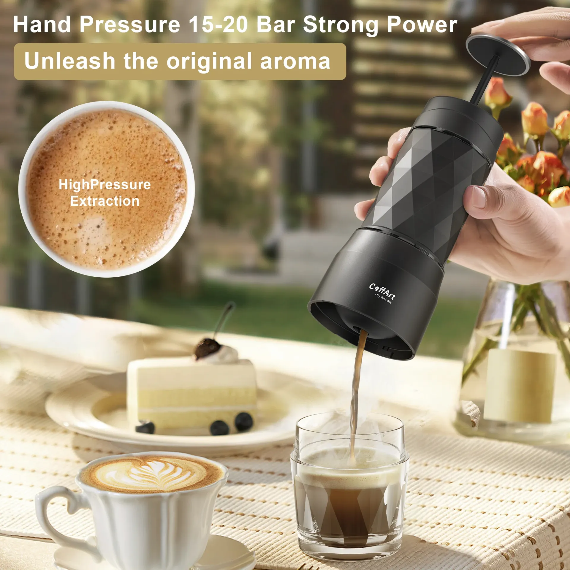 Portable Coffee Maker Espresso Machine Hand Press Capsule Ground Coffee Brewer Portable for Travel and Picnic Portable Coffee Maker Espresso Machine Hand Press Capsule Ground Coffee Brewer Portable for Travel and Picnic
