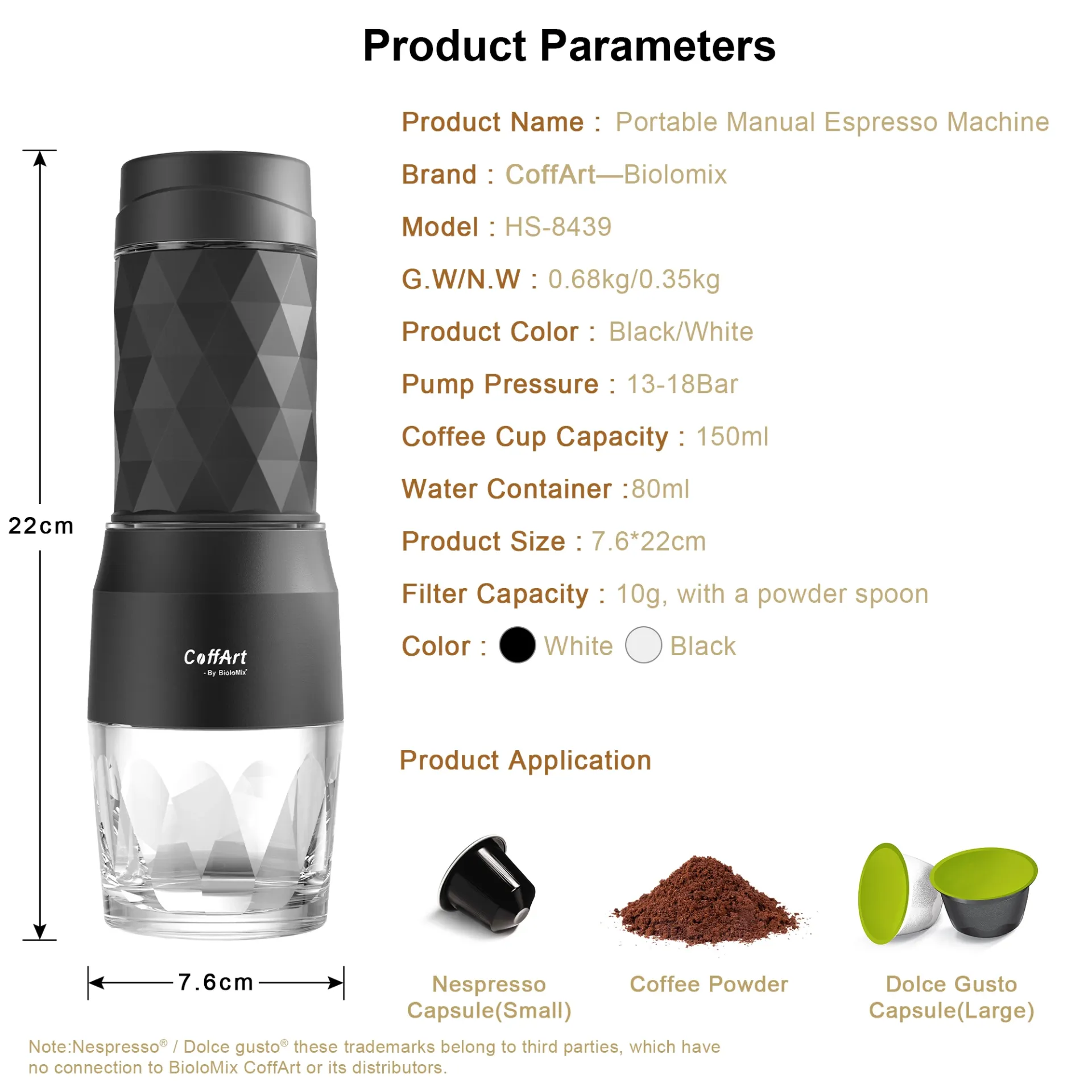 Portable Coffee Maker Espresso Machine Hand Press Capsule Ground Coffee Brewer Portable for Travel and Picnic Portable Coffee Maker Espresso Machine Hand Press Capsule Ground Coffee Brewer Portable for Travel and Picnic
