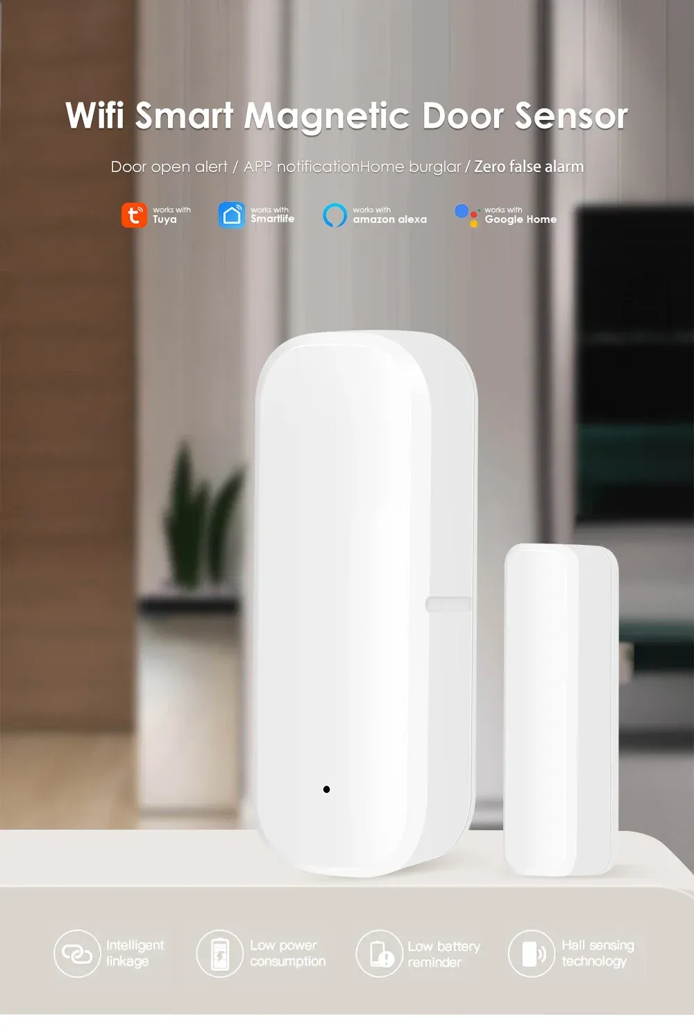 Tuya WiFi Door Sensor Window Sensor Smart Home Wireless Door Detector Smart Life APP Remote Control for Alexa Google Home Tuya WiFi Door Sensor Window Sensor Smart Home Wireless Door Detector Smart Life APP Remote Control for Alexa Google Home