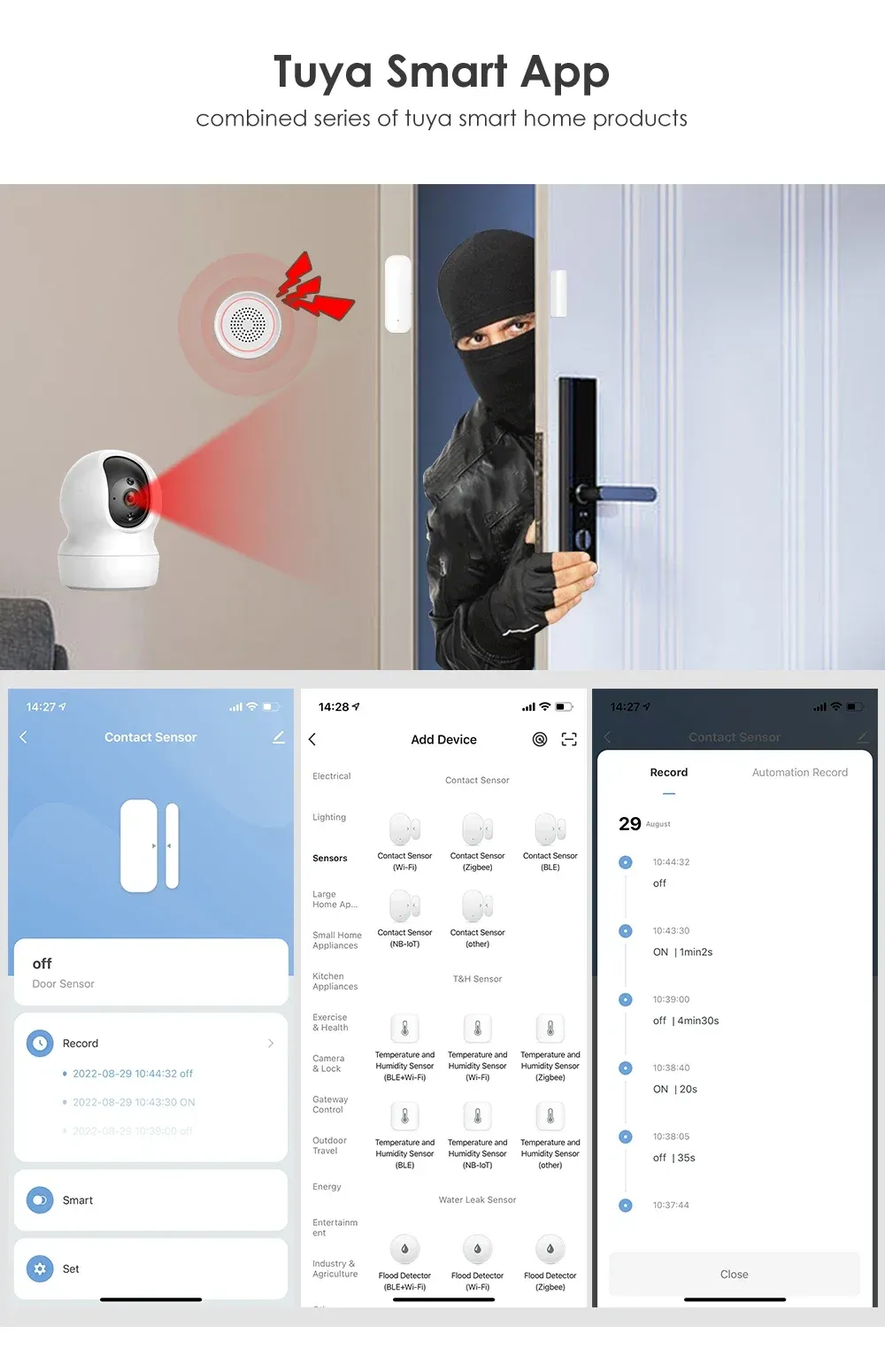 Tuya WiFi Door Sensor Window Sensor Smart Home Wireless Door Detector Smart Life APP Remote Control for Alexa Google Home Tuya WiFi Door Sensor Window Sensor Smart Home Wireless Door Detector Smart Life APP Remote Control for Alexa Google Home