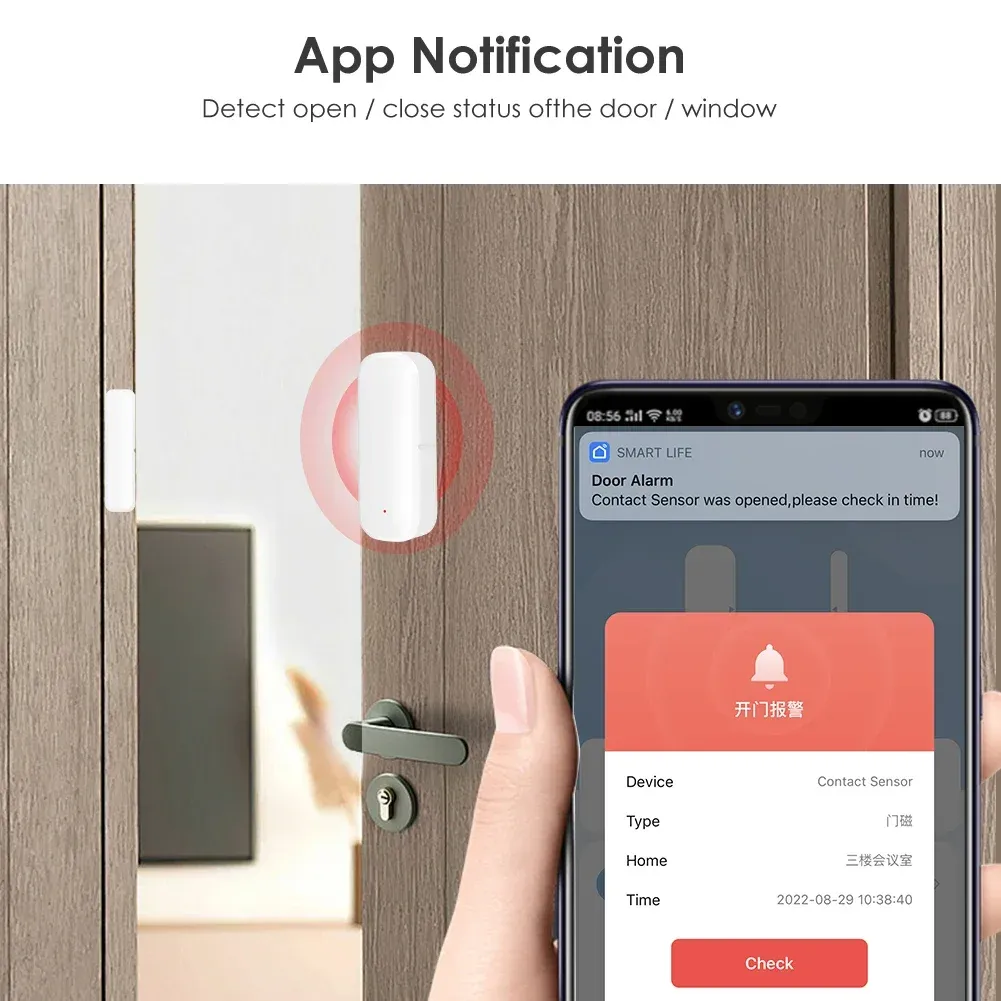 Tuya WiFi Door Sensor Window Sensor Smart Home Wireless Door Detector Smart Life APP Remote Control for Alexa Google Home