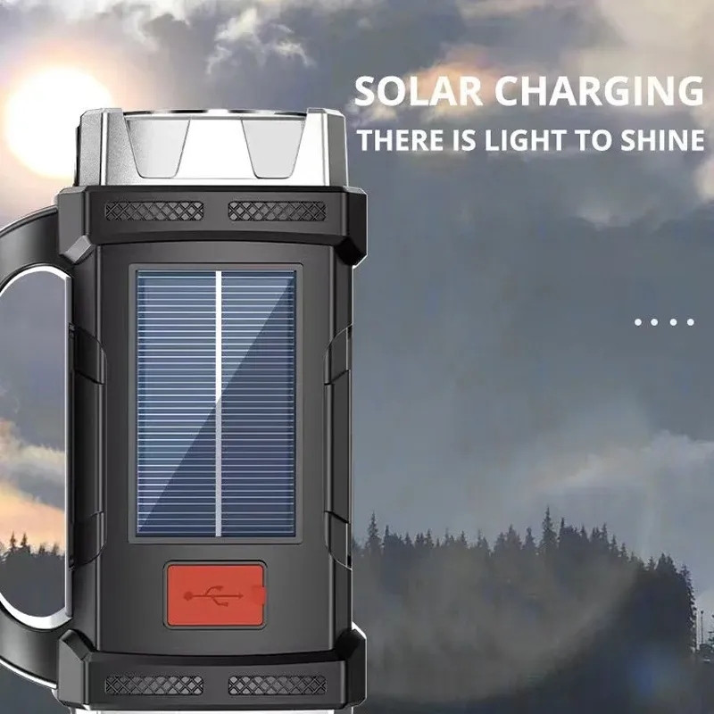 Rechargeable Portable Hand Lamp 8/4 LED Powerful Flashlight Outdoor Camping Solar Charging Light USB Torch With COB Work Lantern Rechargeable Portable Hand Lamp 8/4 LED Powerful Flashlight Outdoor Camping Solar Charging Light USB Torch With COB Work Lantern