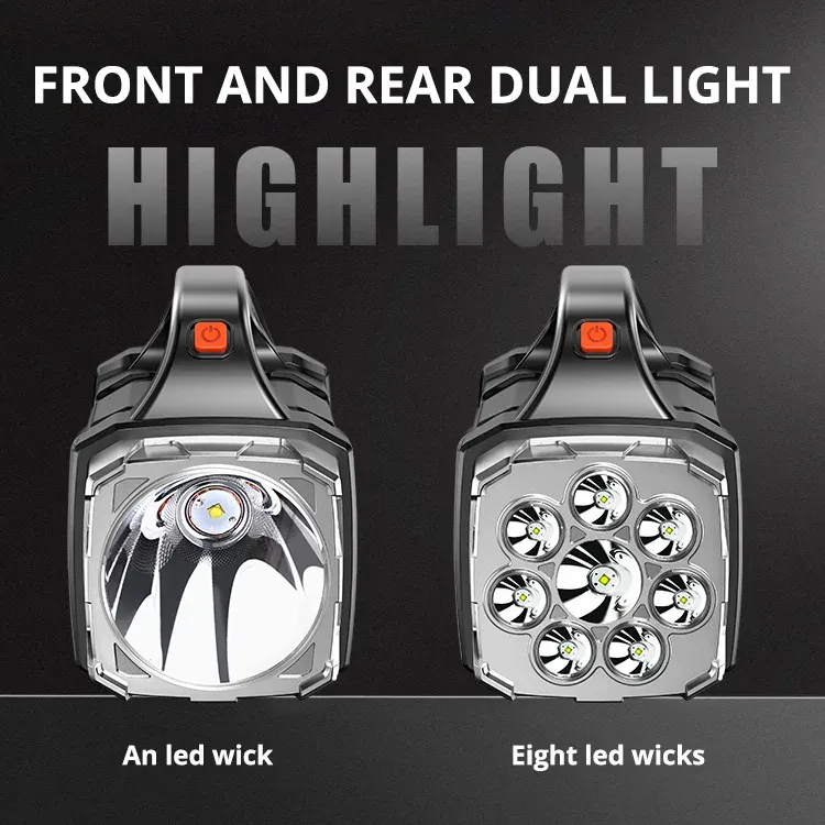 Rechargeable Portable Hand Lamp 8/4 LED Powerful Flashlight Outdoor Camping Solar Charging Light USB Torch With COB Work Lantern Rechargeable Portable Hand Lamp 8/4 LED Powerful Flashlight Outdoor Camping Solar Charging Light USB Torch With COB Work Lantern