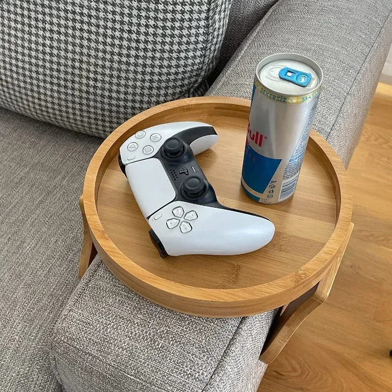 Storage Tray Table Sofa Armrest Clip-On Trays Natural Bamboo Sofa Tray Practical TV Snack Trays for Remote Control Drink Snacks Storage Tray Table Sofa Armrest Clip-On Trays Natural Bamboo Sofa Tray Practical TV Snack Trays for Remote Control Drink Snacks