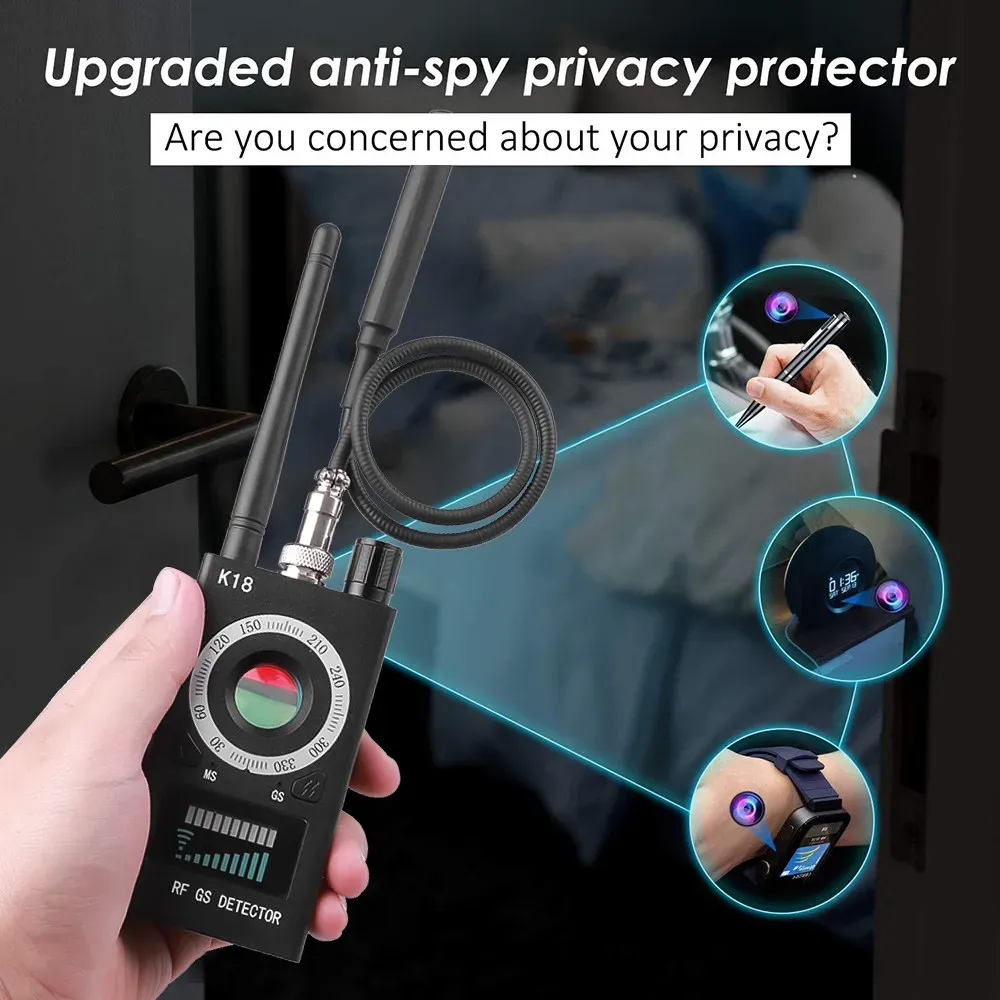 K18 Multi-function Anti-Candid Cam Wireless Lens Device Finder 1MHz-6.5GHz GSM Audio Bug Finder GPS Signal RF Tracker Detect K18 Multi-function Anti-Candid Cam Wireless Lens Device Finder 1MHz-6.5GHz GSM Audio Bug Finder GPS Signal RF Tracker Detect
