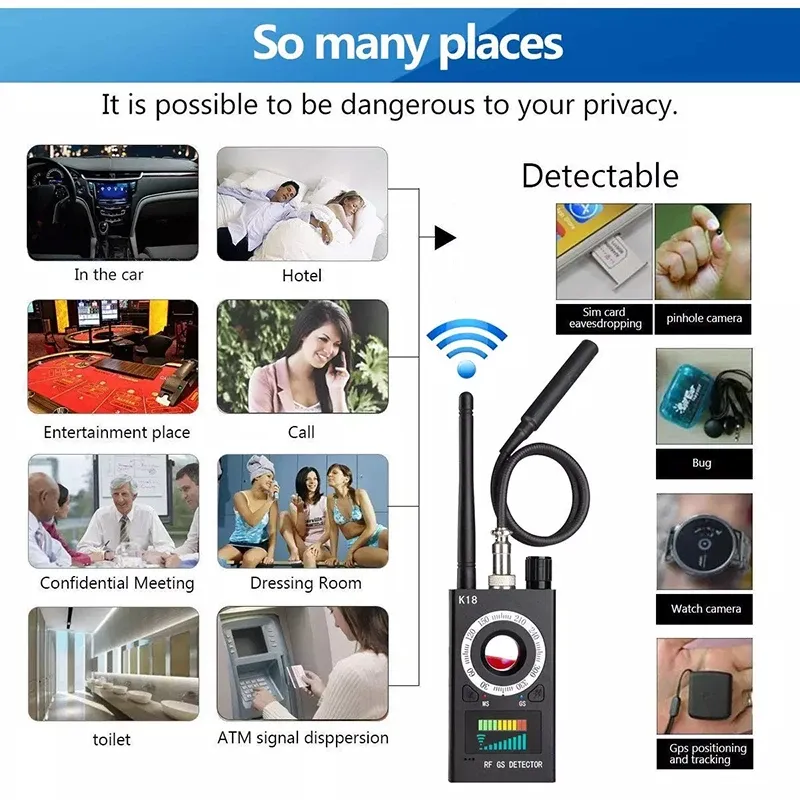 ⁦גלאי האזנות ומצלמות נסתרות מקצועי K18⁩ – תמונה ⁦7⁩