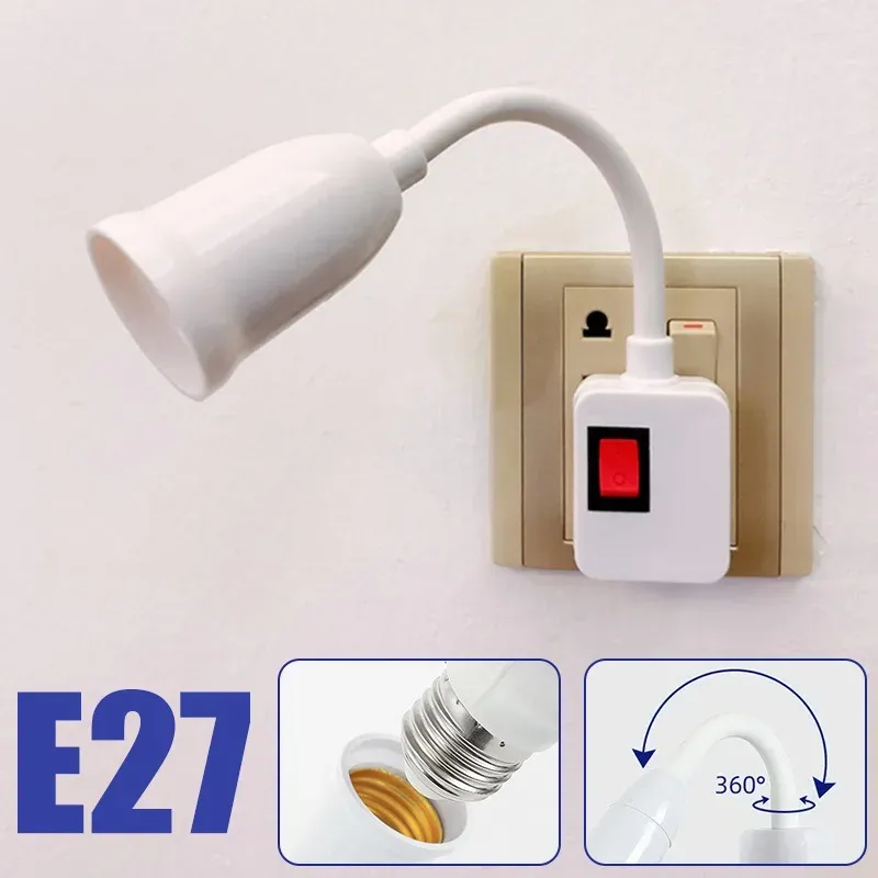 ⁦ממיר שקע חשמל לבית מנורה E27 על מוט גמיש⁩ – תמונה ⁦3⁩