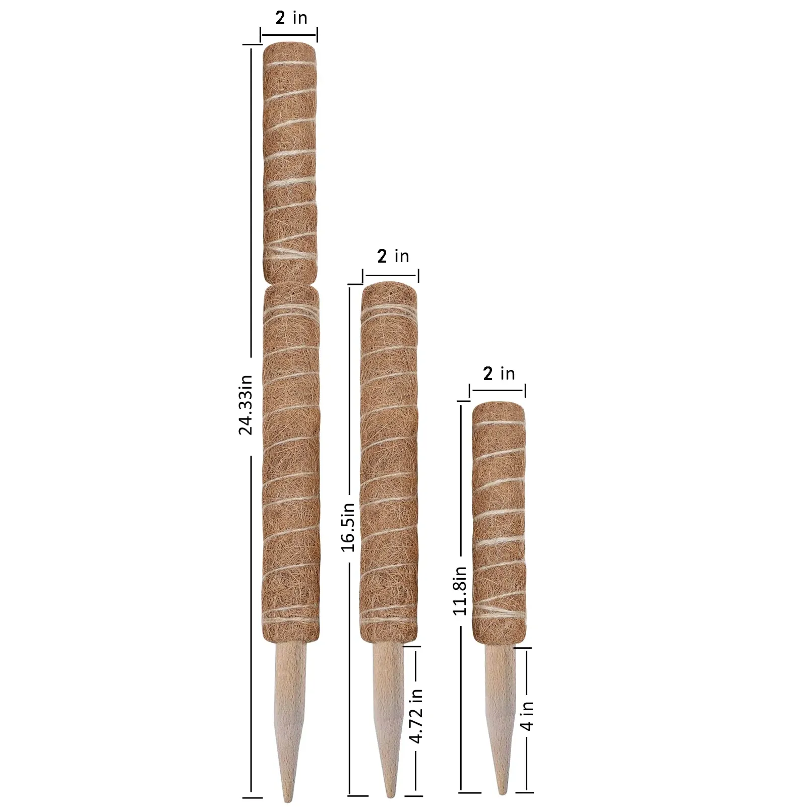 30/40/50cm Moss Pole for Indoor Climbing Plants Creepers to Grow Upwards Plant Support with Garden Ties 30/40/50cm Moss Pole for Indoor Climbing Plants Creepers to Grow Upwards Plant Support with Garden Ties