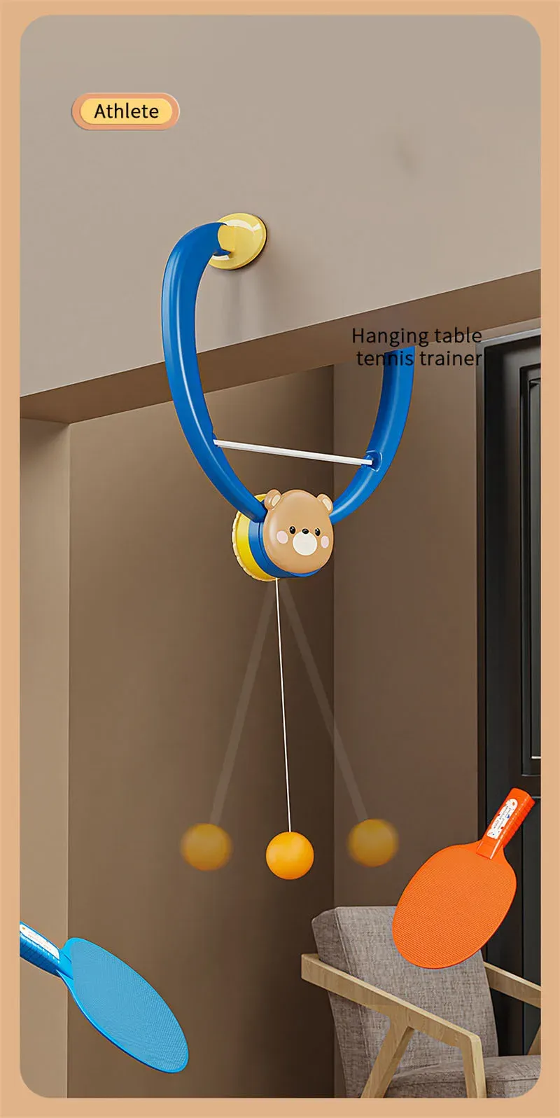 Hanging Table Tennis Trainer With Racket Mini Badminton Tennis Ball Parent-child Interactive Game Indoor Outdoor Kids Sports Toy Hanging Table Tennis Trainer With Racket Mini Badminton Tennis Ball Parent-child Interactive Game Indoor Outdoor Kids Sports Toy