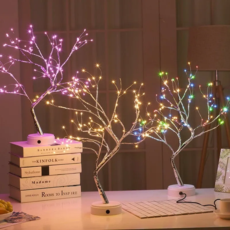 מנורת לילה LED שולחנית בצורת עץ – תמונה 4