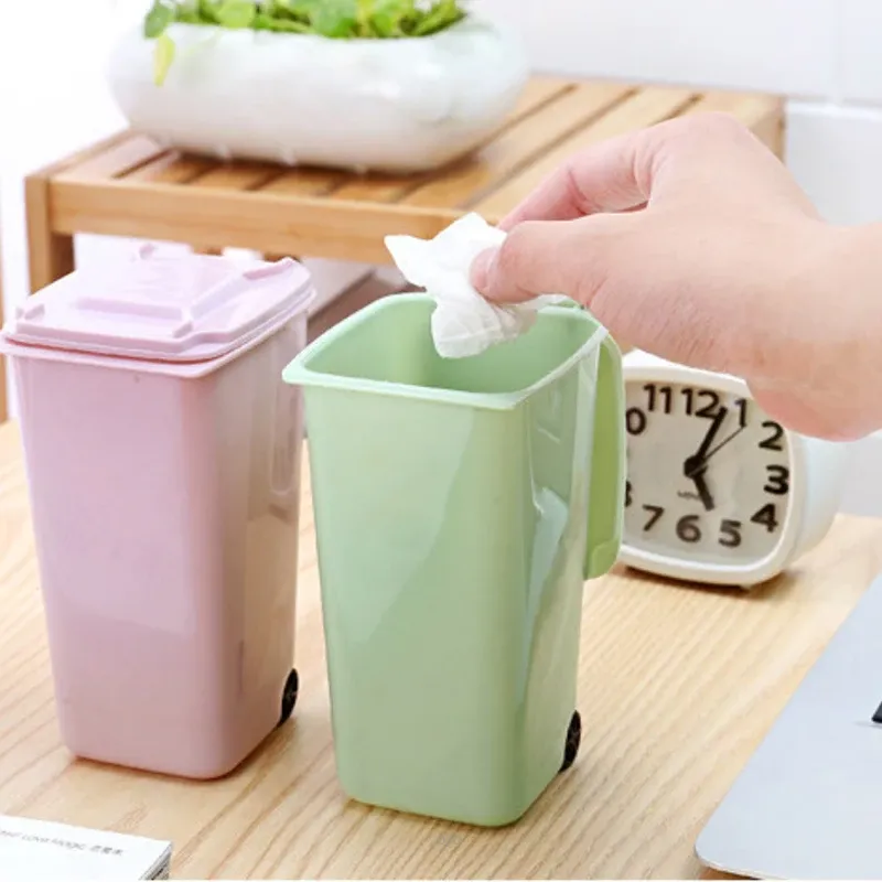 Mini Plastic Trash Can Storage Desktop Organizer Pen Pencil Holder Mini Plastic Trash Can Storage Desktop Organizer Pen Pencil Holder