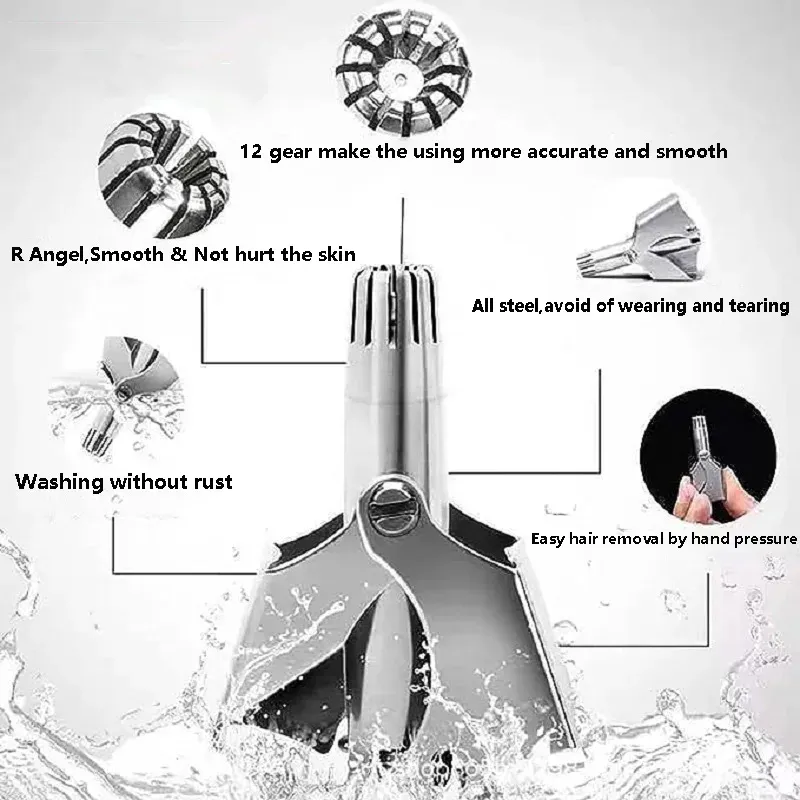 Stainless Steel Nose Trimmer For Men Manual Washable Nose Trimmer For Nose Stainless Steel Nose Trimmer For Men Manual Washable Nose Trimmer For Nose
