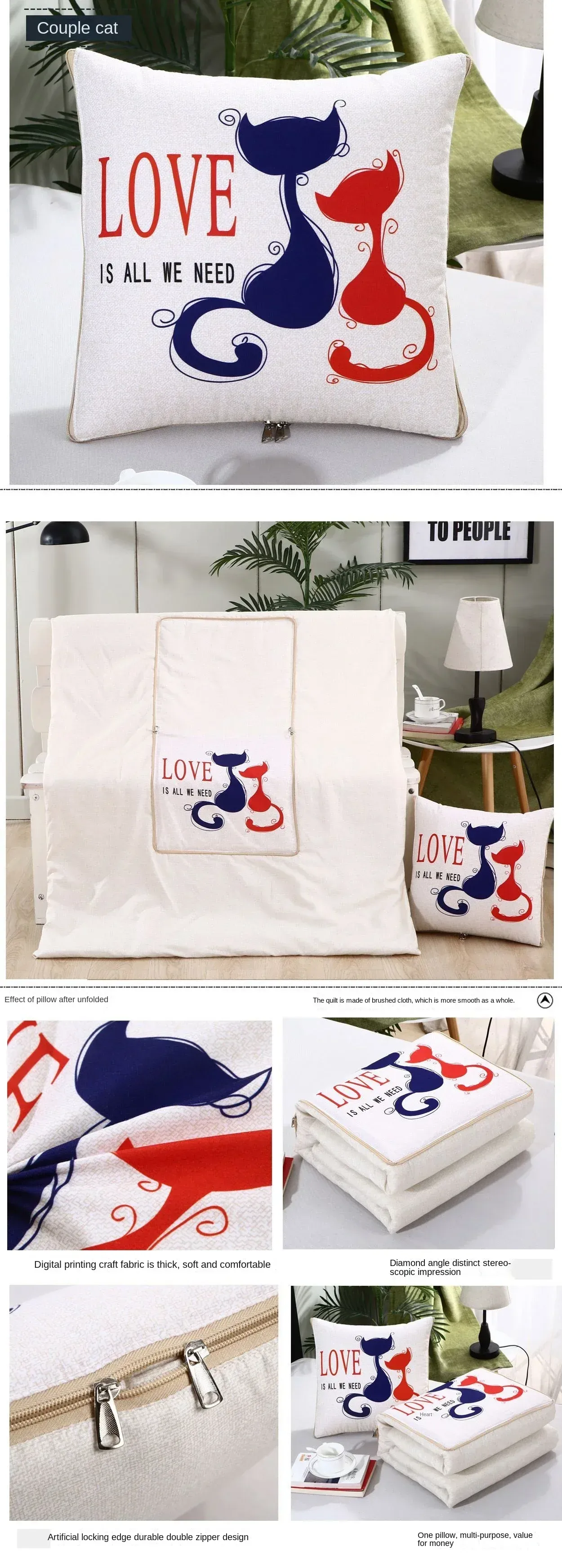 Dual-purpose Pillow, Car Blanket, Cushion, Two-in-one Women's Day Gift, Quilt, Cushion, Freely Changeable Dual-purpose Pillow, Car Blanket, Cushion, Two-in-one Women's Day Gift, Quilt, Cushion, Freely Changeable