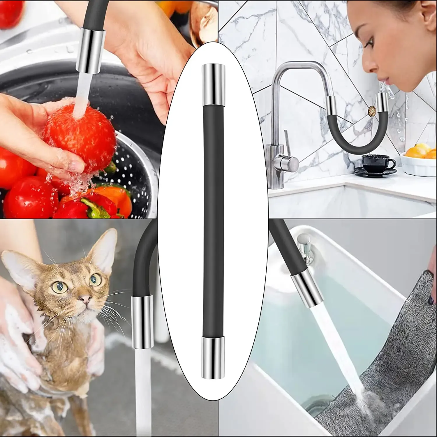 Kitchen Faucet Extension Hose Bathroom 360° Rotation Bending Faucet Extender Wash Basin Water Saving Tap Filter Extension Tube Kitchen Faucet Extension Hose Bathroom 360° Rotation Bending Faucet Extender Wash Basin Water Saving Tap Filter Extension Tube