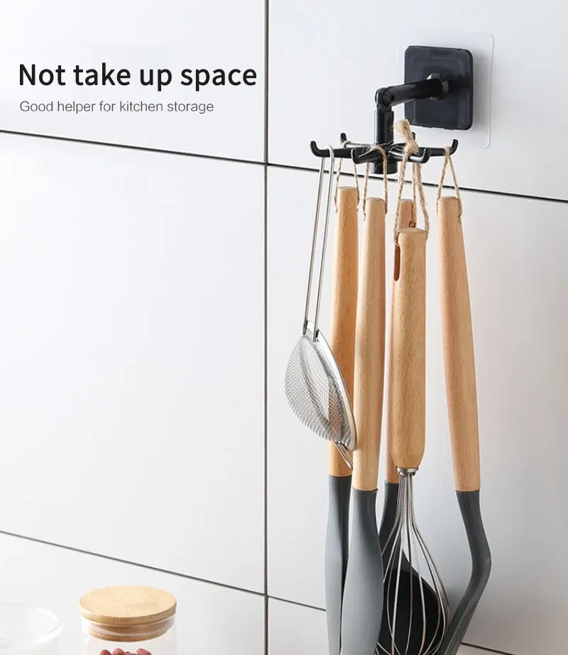 Kitchen Hook Multi-Purpose Hooks 360 Degrees Rotated Rotatable Rack For Organizer And Storage Spoon Hanger For Kitchen Gadgets Kitchen Hook Multi-Purpose Hooks 360 Degrees Rotated Rotatable Rack For Organizer And Storage Spoon Hanger For Kitchen Gadgets