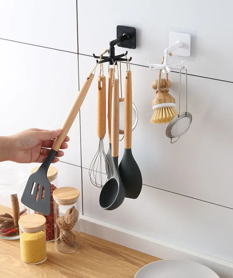 Kitchen Hook Multi-Purpose Hooks 360 Degrees Rotated Rotatable Rack For Organizer And Storage Spoon Hanger For Kitchen Gadgets Kitchen Hook Multi-Purpose Hooks 360 Degrees Rotated Rotatable Rack For Organizer And Storage Spoon Hanger For Kitchen Gadgets