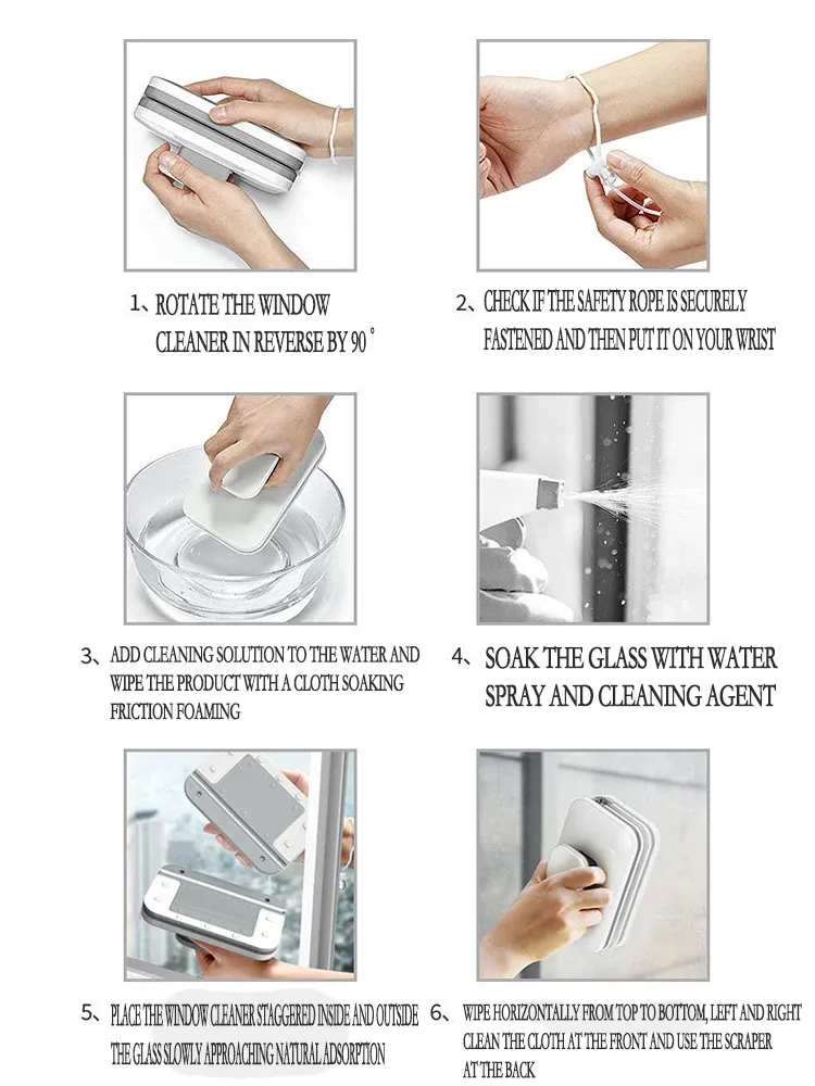 Double-Sided Rub Double Magic Magnetic High-Rise Glass Cleaning Wipe Multi-Functional Cleaning Tool Magnetic Steel Abs Material Double-Sided Rub Double Magic Magnetic High-Rise Glass Cleaning Wipe Multi-Functional Cleaning Tool Magnetic Steel Abs Material