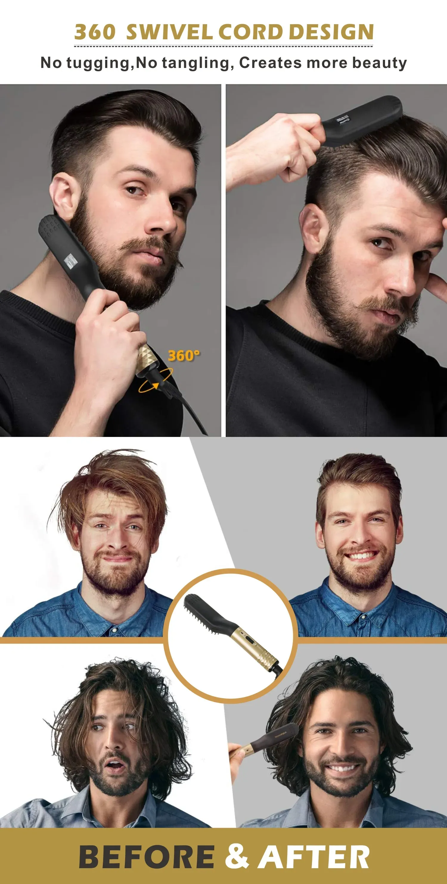 Hot Comb Straightener Electric Negative Ion Heating Comb For Men Beard Hair Straightening Brush Wet Dry Use Quick Hair Styler Hot Comb Straightener Electric Negative Ion Heating Comb For Men Beard Hair Straightening Brush Wet Dry Use Quick Hair Styler