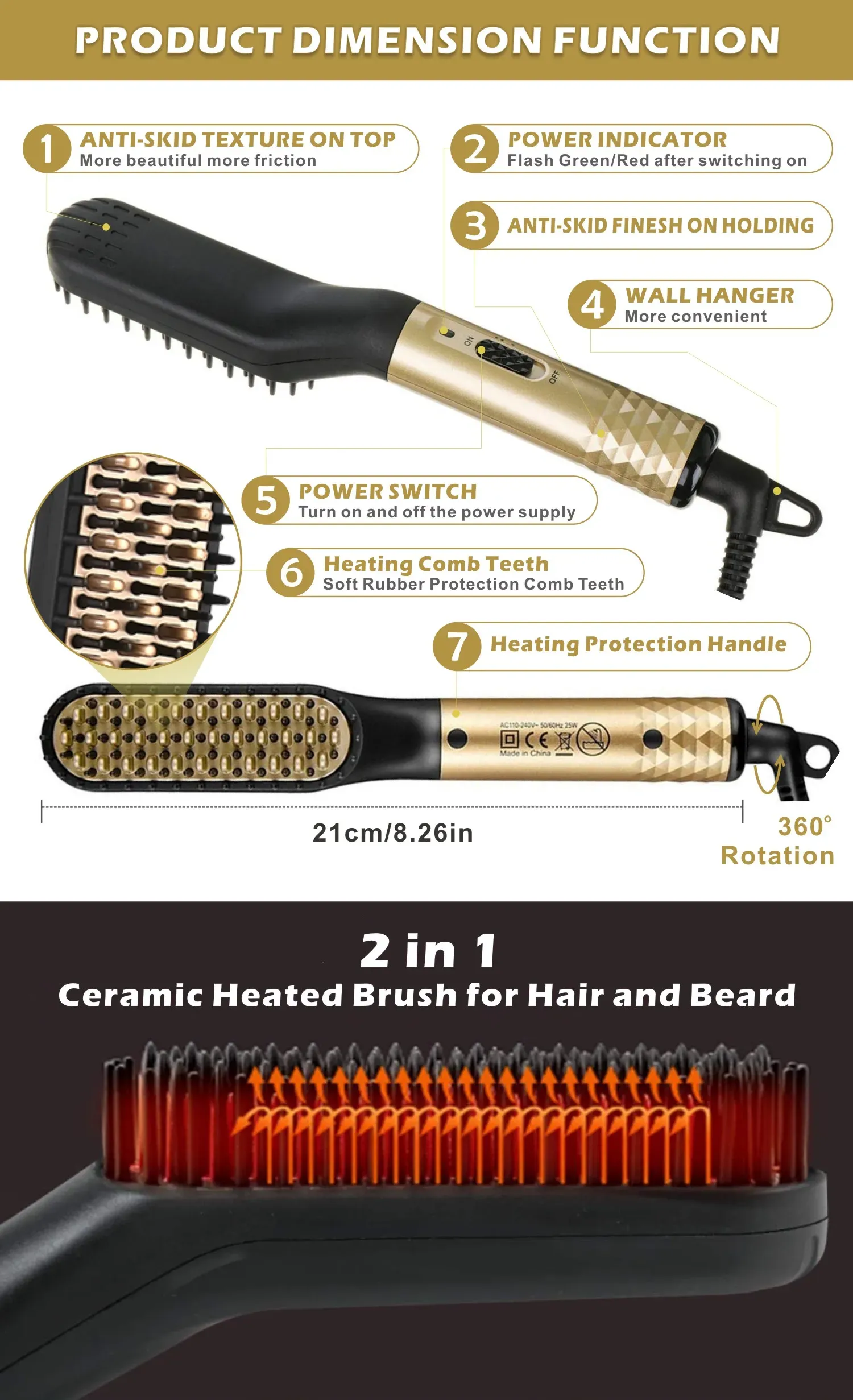 Hot Comb Straightener Electric Negative Ion Heating Comb For Men Beard Hair Straightening Brush Wet Dry Use Quick Hair Styler Hot Comb Straightener Electric Negative Ion Heating Comb For Men Beard Hair Straightening Brush Wet Dry Use Quick Hair Styler
