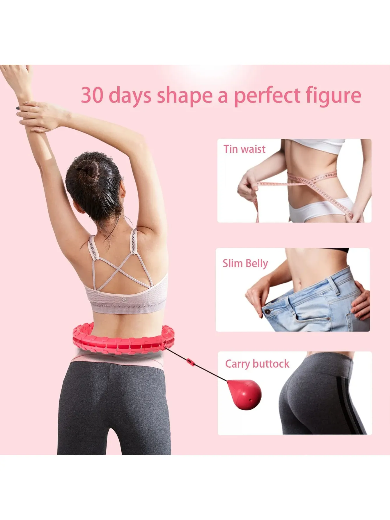 Weighted Hula Circle Hoops for Adults Weight Loss Plus Size for Adults Smart Exercise 2 in 1 Adjustable with Detachable Knots Weighted Hula Circle Hoops for Adults Weight Loss Plus Size for Adults Smart Exercise 2 in 1 Adjustable with Detachable Knots