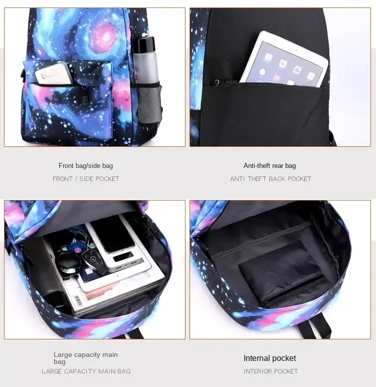 Messi printed backpack set children's school bag Shoulder Bag Pencil Case 3-piece set suitable for boys and girls