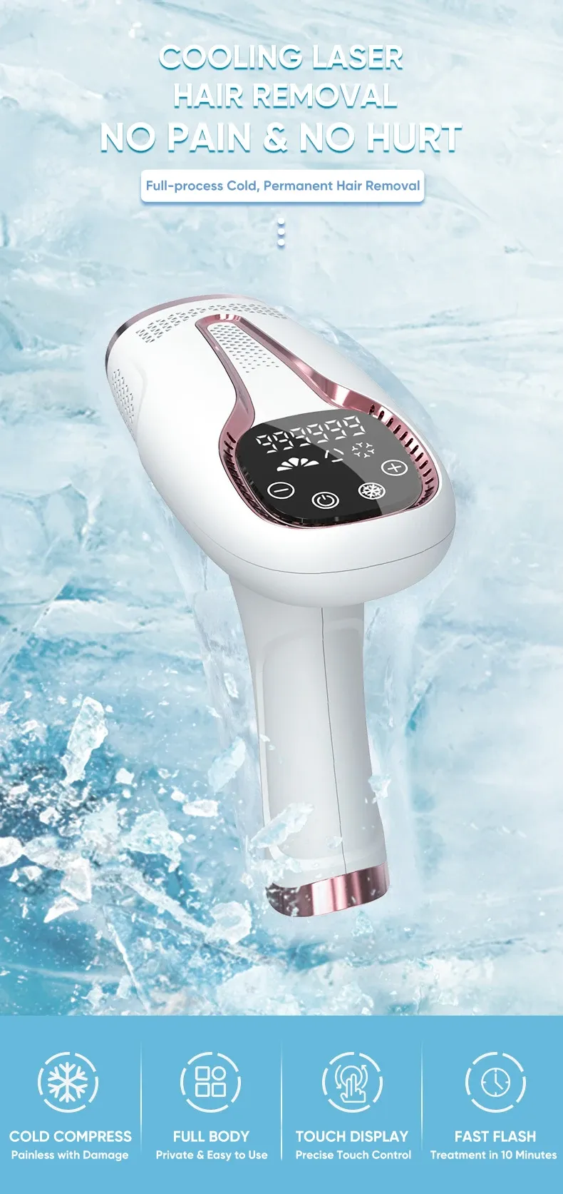 Painless Epilator,IPL Laser Hair Removal Device for Women and Men, 3-in-1 At-Home for Whole Body, Face, Armpits, Bikini, Arms Painless Epilator,IPL Laser Hair Removal Device for Women and Men, 3-in-1 At-Home for Whole Body, Face, Armpits, Bikini, Arms