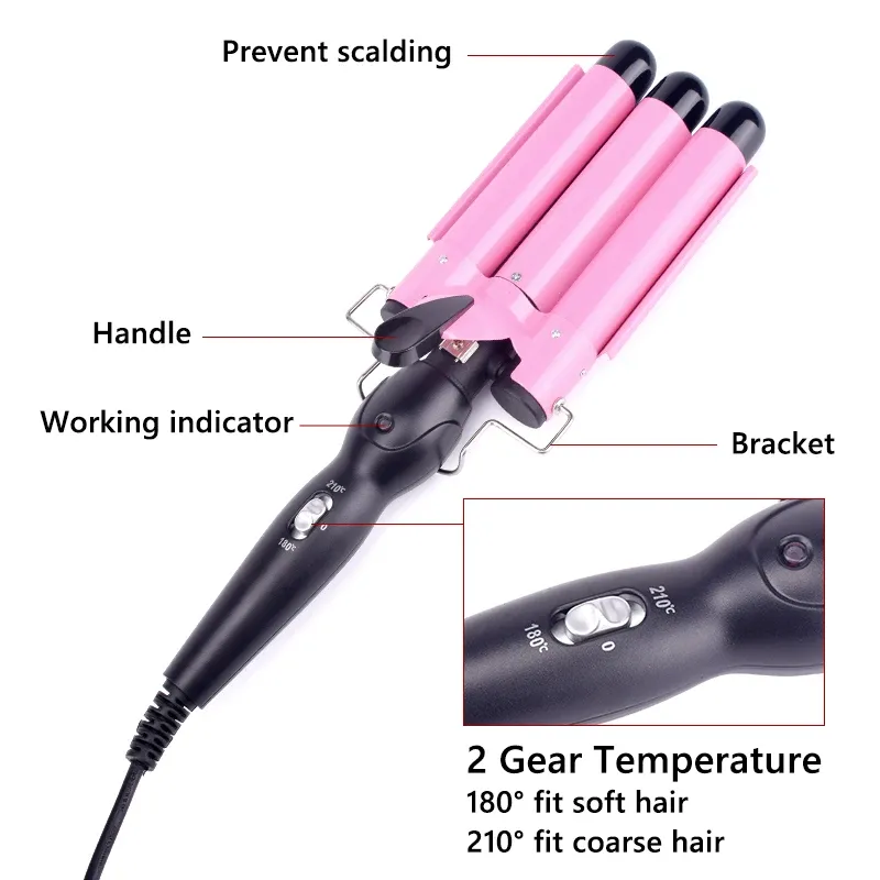Professional Hair Curling Iron Ceramic Triple Barrel Hair Curler Irons Hair Wave Waver Styling Tools Hair Styler Wand Professional Hair Curling Iron Ceramic Triple Barrel Hair Curler Irons Hair Wave Waver Styling Tools Hair Styler Wand