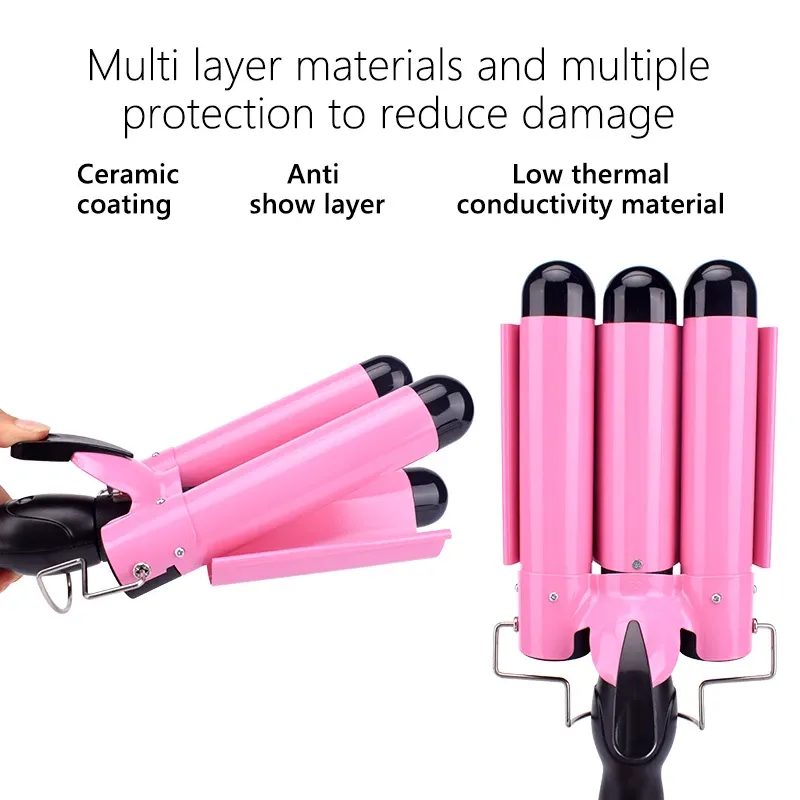 Professional Hair Curling Iron Ceramic Triple Barrel Hair Curler Irons Hair Wave Waver Styling Tools Hair Styler Wand Professional Hair Curling Iron Ceramic Triple Barrel Hair Curler Irons Hair Wave Waver Styling Tools Hair Styler Wand