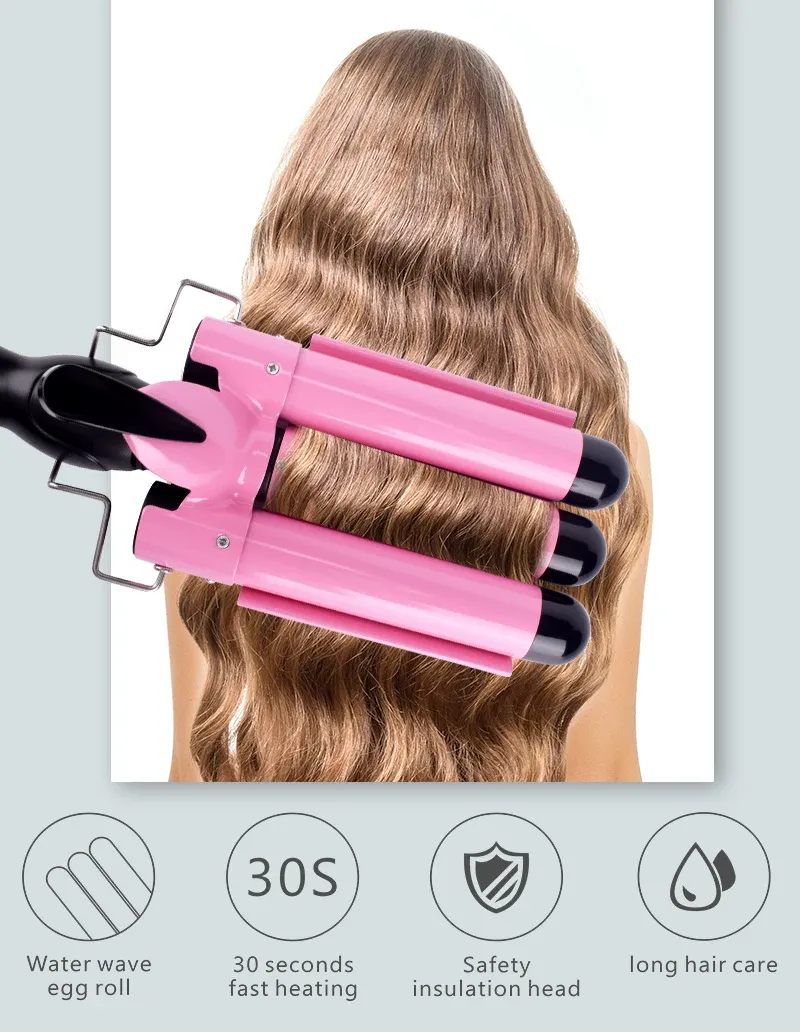 Professional Hair Curling Iron Ceramic Triple Barrel Hair Curler Irons Hair Wave Waver Styling Tools Hair Styler Wand Professional Hair Curling Iron Ceramic Triple Barrel Hair Curler Irons Hair Wave Waver Styling Tools Hair Styler Wand