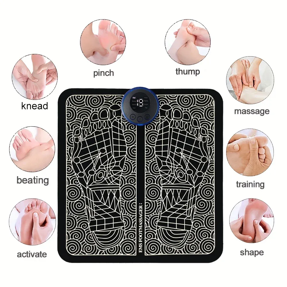 Electric Foot Massage Mat Relaxing Foot Acupoint Massage Mat Improves Blood Circulation 8 Modes 19 Levels of Relaxation USB Rech Electric Foot Massage Mat Relaxing Foot Acupoint Massage Mat Improves Blood Circulation 8 Modes 19 Levels of Relaxation USB Rech