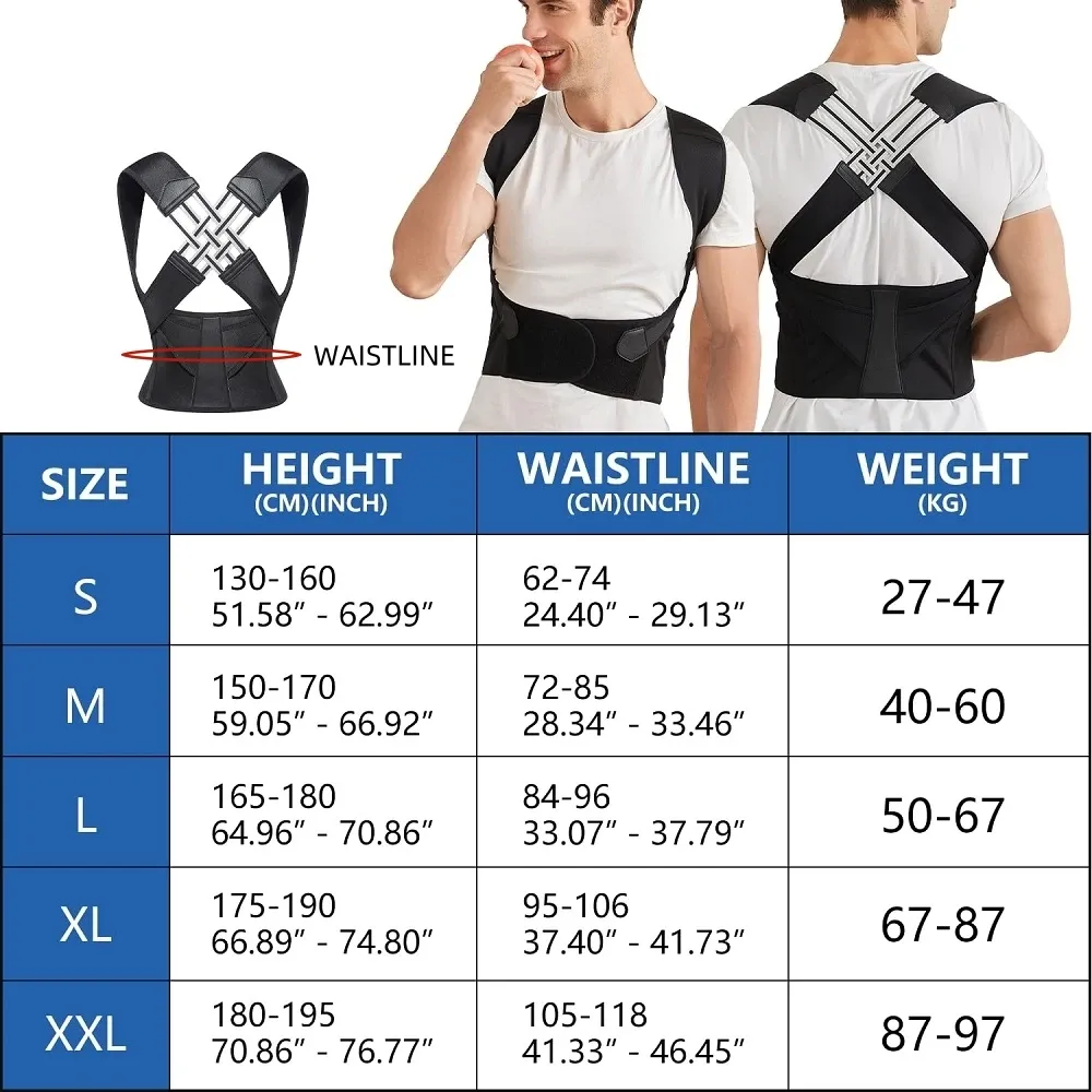 Back Brace Posture Corrector for Women and Men, Shoulder Straightener Adjustable Full Back Support Upper and Lower Pain Relief Back Brace Posture Corrector for Women and Men, Shoulder Straightener Adjustable Full Back Support Upper and Lower Pain Relief