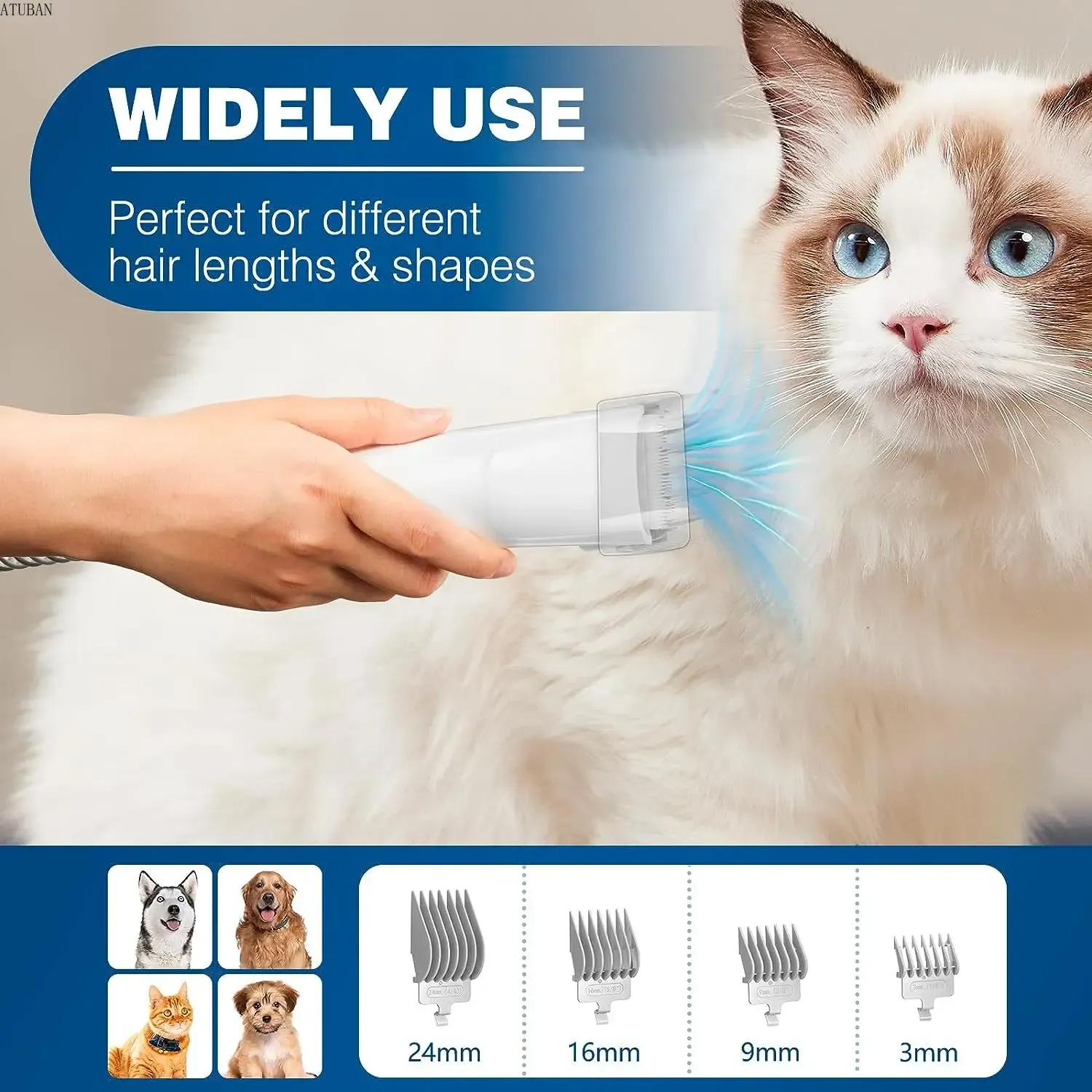 Dog Grooming Vacuum & Pet Grooming Kit with 2.3L Capacity Larger Pet Hair Dust Cup Dog Brush Vacuum for Pet Hair Vacuum Cleaner Dog Grooming Vacuum & Pet Grooming Kit with 2.3L Capacity Larger Pet Hair Dust Cup Dog Brush Vacuum for Pet Hair Vacuum Cleaner