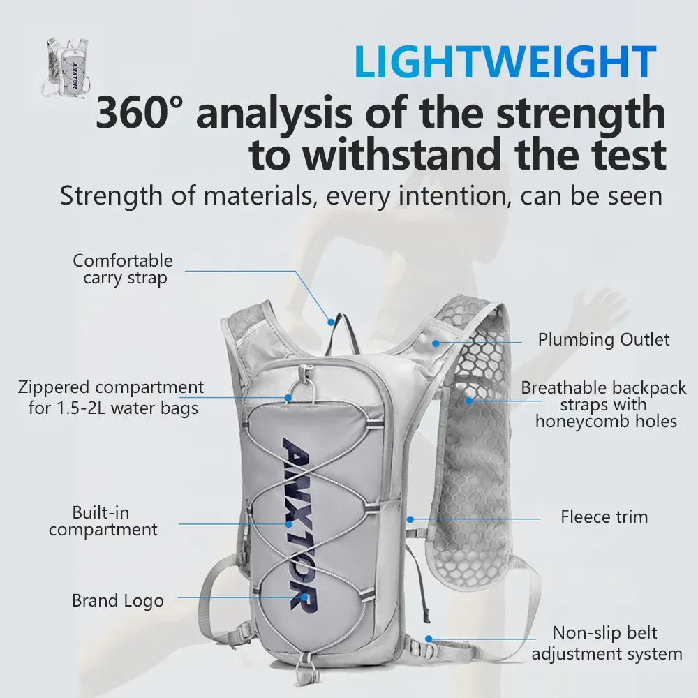 NEW Trail Running-ultra-light 5L Backpack, Running Hydration Vest, Marathon Can be used with 1.5L 500ML water bag. NEW Trail Running-ultra-light 5L Backpack, Running Hydration Vest, Marathon Can be used with 1.5L 500ML water bag.