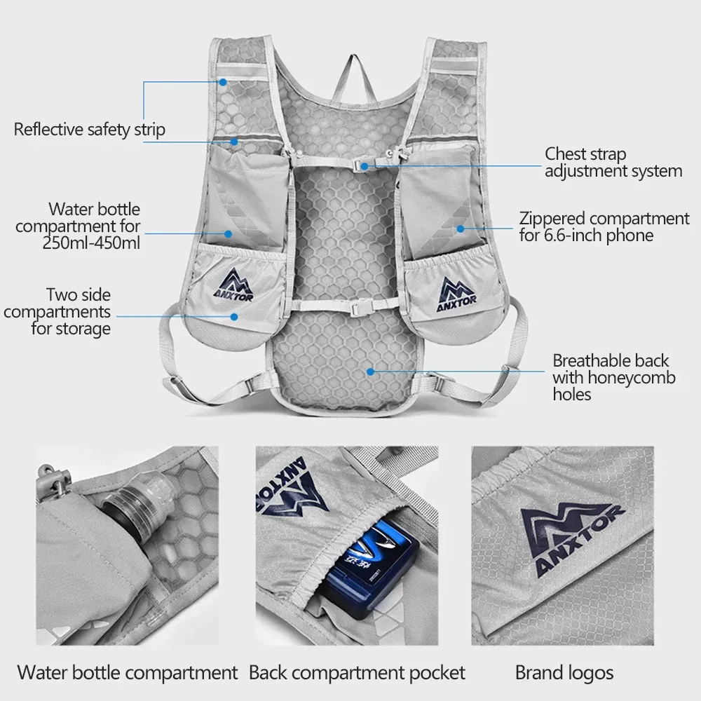 NEW Trail Running-ultra-light 5L Backpack, Running Hydration Vest, Marathon Can be used with 1.5L 500ML water bag. NEW Trail Running-ultra-light 5L Backpack, Running Hydration Vest, Marathon Can be used with 1.5L 500ML water bag.