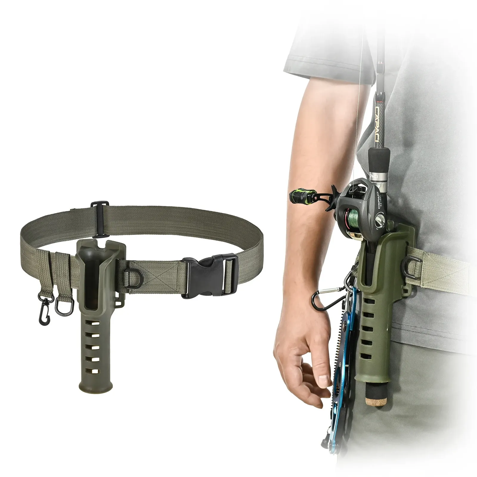Portable rod holder fishing gear accessory with adjustable waist fishing rod insertion device fishing accessories tool outdoor Portable rod holder fishing gear accessory with adjustable waist fishing rod insertion device fishing accessories tool outdoor