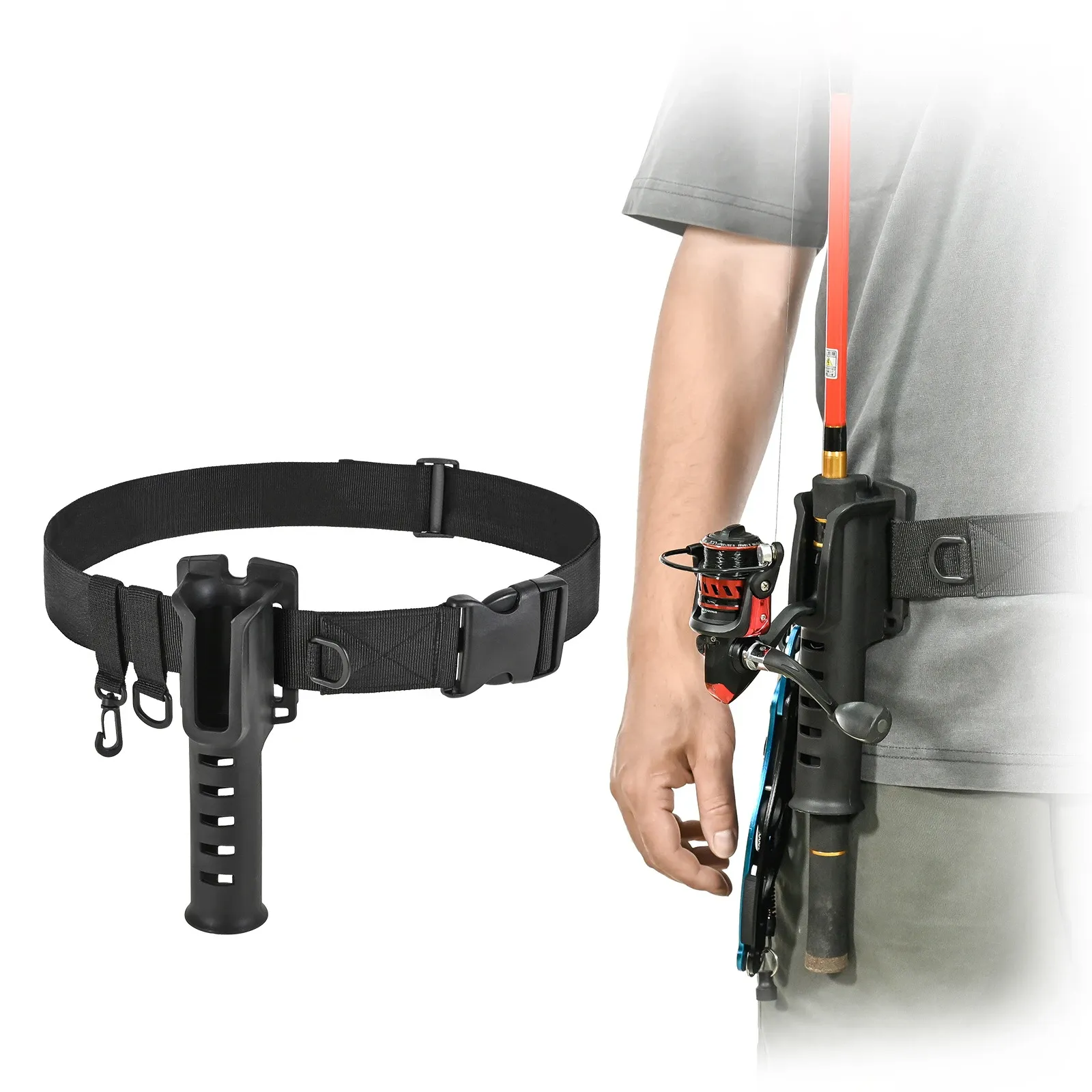Portable rod holder fishing gear accessory with adjustable waist fishing rod insertion device fishing accessories tool outdoor Portable rod holder fishing gear accessory with adjustable waist fishing rod insertion device fishing accessories tool outdoor