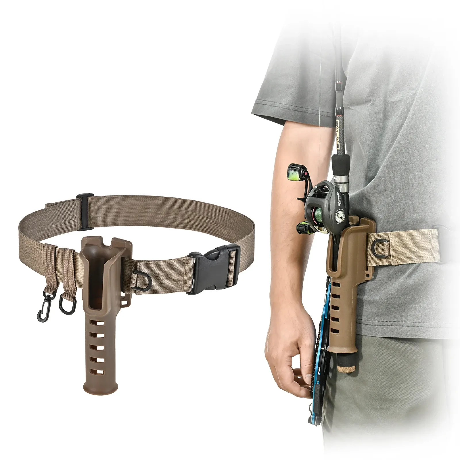 Portable rod holder fishing gear accessory with adjustable waist fishing rod insertion device fishing accessories tool outdoor Portable rod holder fishing gear accessory with adjustable waist fishing rod insertion device fishing accessories tool outdoor