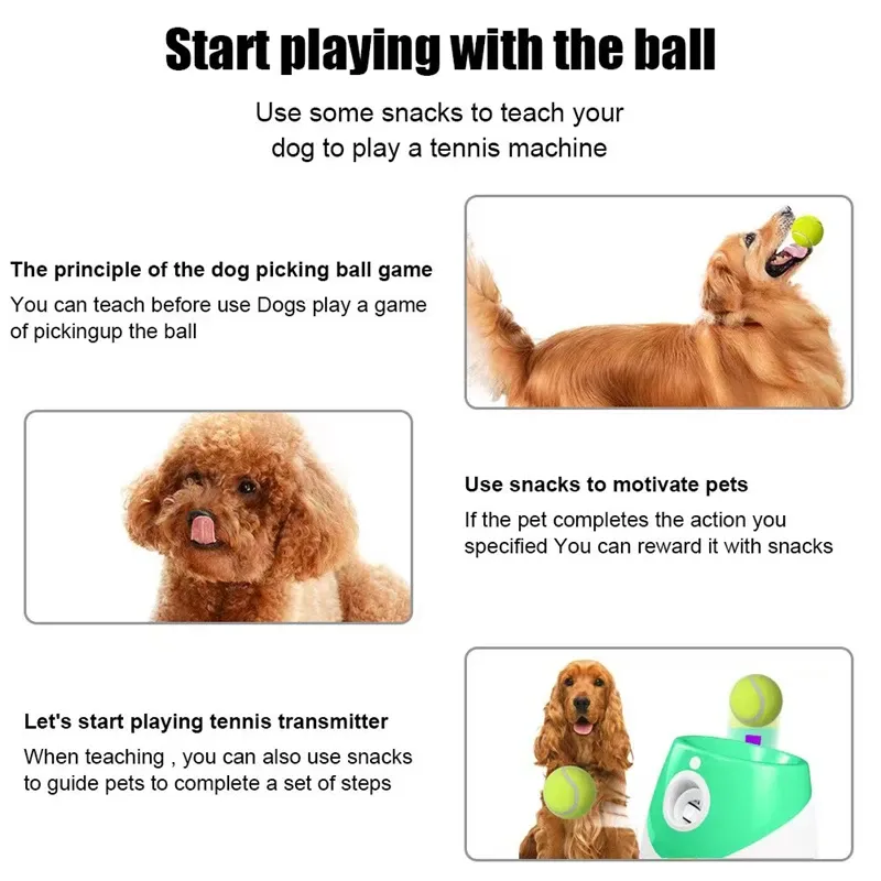 Dog Tennis Launcher Automatic Pet Dogs Chase Toy Mini Tennis Throwing Pinball Machine Fun Interactive Throw Rechargable Catapult Dog Tennis Launcher Automatic Pet Dogs Chase Toy Mini Tennis Throwing Pinball Machine Fun Interactive Throw Rechargable Catapult