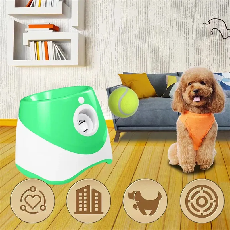 Dog Tennis Launcher Automatic Pet Dogs Chase Toy Mini Tennis Throwing Pinball Machine Fun Interactive Throw Rechargable Catapult Dog Tennis Launcher Automatic Pet Dogs Chase Toy Mini Tennis Throwing Pinball Machine Fun Interactive Throw Rechargable Catapult