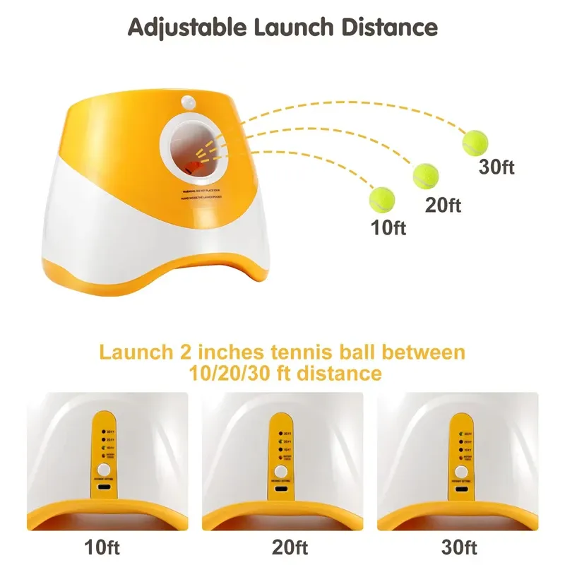 Dog Tennis Launcher Automatic Pet Dogs Chase Toy Mini Tennis Throwing Pinball Machine Fun Interactive Throw Rechargable Catapult Dog Tennis Launcher Automatic Pet Dogs Chase Toy Mini Tennis Throwing Pinball Machine Fun Interactive Throw Rechargable Catapult