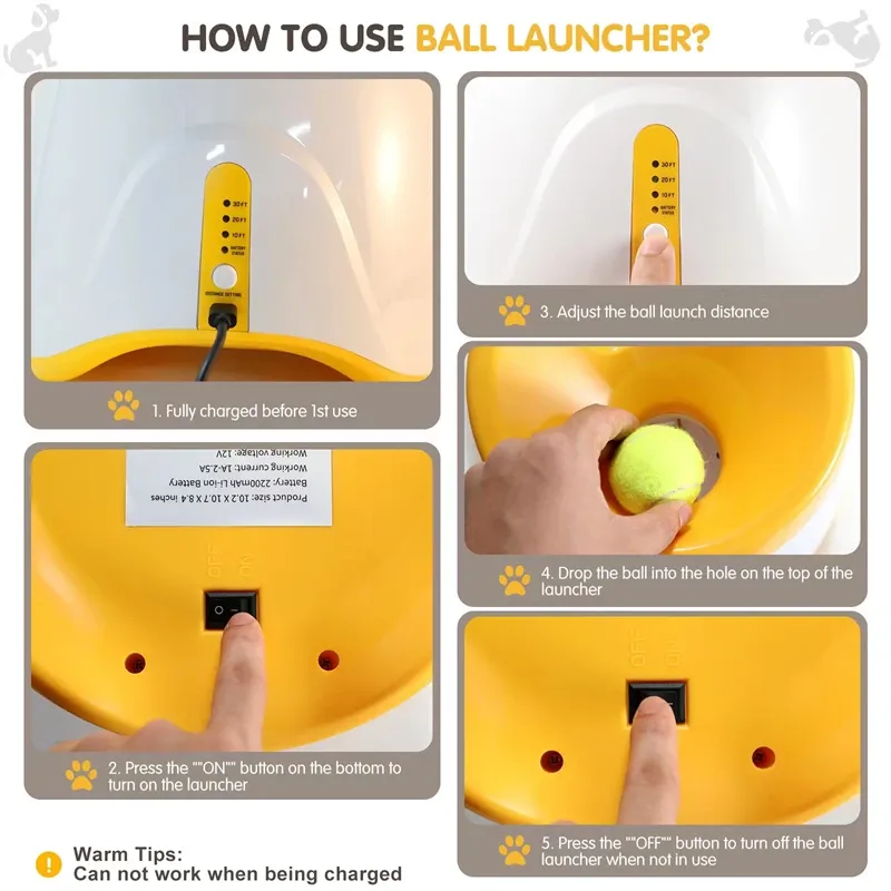 Dog Tennis Launcher Automatic Pet Dogs Chase Toy Mini Tennis Throwing Pinball Machine Fun Interactive Throw Rechargable Catapult Dog Tennis Launcher Automatic Pet Dogs Chase Toy Mini Tennis Throwing Pinball Machine Fun Interactive Throw Rechargable Catapult