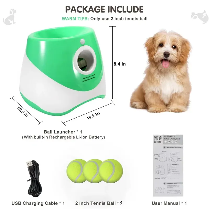 Dog Tennis Launcher Automatic Pet Dogs Chase Toy Mini Tennis Throwing Pinball Machine Fun Interactive Throw Rechargable Catapult Dog Tennis Launcher Automatic Pet Dogs Chase Toy Mini Tennis Throwing Pinball Machine Fun Interactive Throw Rechargable Catapult