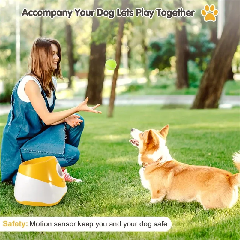 Dog Tennis Launcher Automatic Pet Dogs Chase Toy Mini Tennis Throwing Pinball Machine Fun Interactive Throw Rechargable Catapult Dog Tennis Launcher Automatic Pet Dogs Chase Toy Mini Tennis Throwing Pinball Machine Fun Interactive Throw Rechargable Catapult