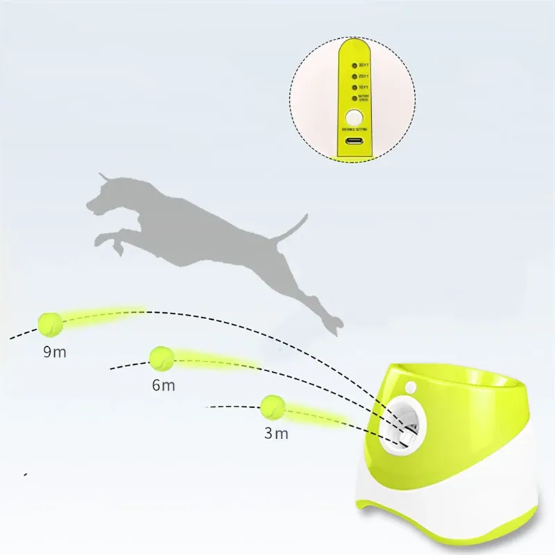 Dog Tennis Launcher Automatic Pet Dogs Chase Toy Mini Tennis Throwing Pinball Machine Fun Interactive Throw Rechargable Catapult Dog Tennis Launcher Automatic Pet Dogs Chase Toy Mini Tennis Throwing Pinball Machine Fun Interactive Throw Rechargable Catapult