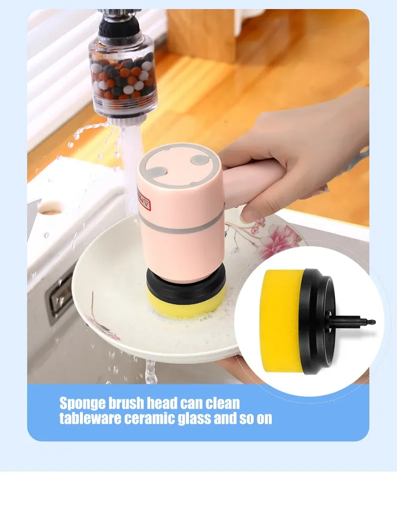 Electric Cleaning Brush Multi-functional Home USB Rechargeable Electric Rotary Scrubber Household Appliances Cleaning Gadget Electric Cleaning Brush Multi-functional Home USB Rechargeable Electric Rotary Scrubber Household Appliances Cleaning Gadget